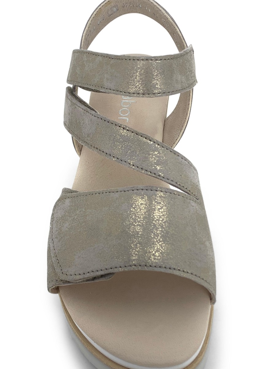 Sling-Back GABOR | Gabor 4.640 Lala Platform Wedge Sandal Metallic