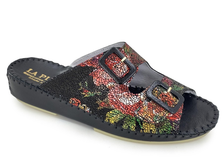 Slides LA PLUME | La Plume Jen Slide Black Multi Black/Mult