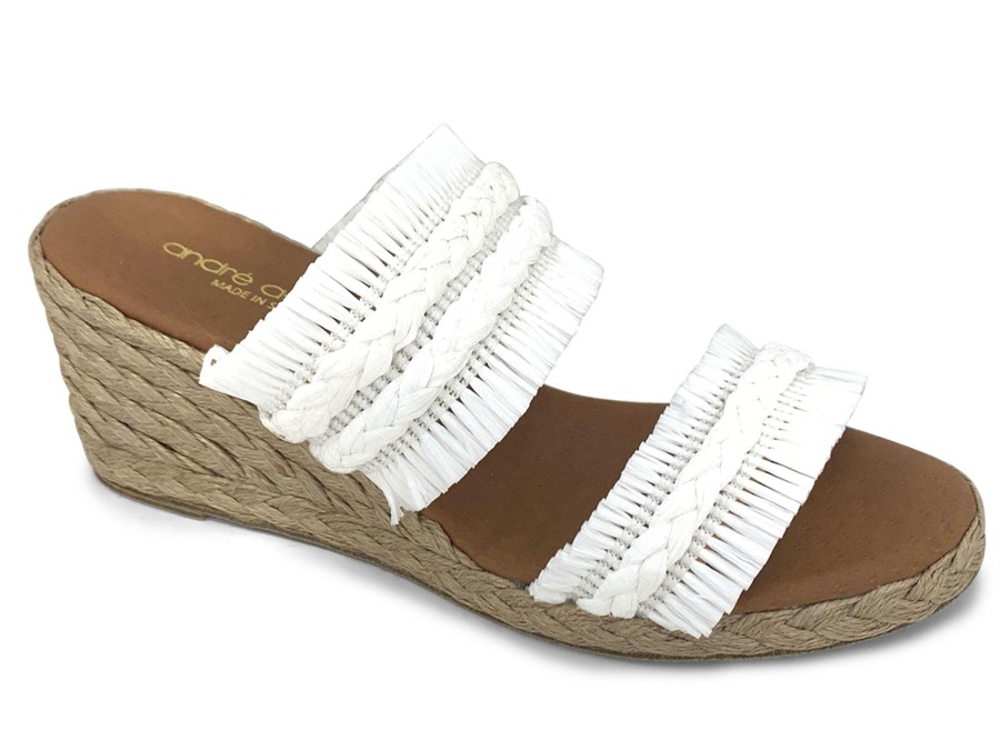 Slides ANDRE ASSOUS | Andre Assous Nori Fringe Espadrille White