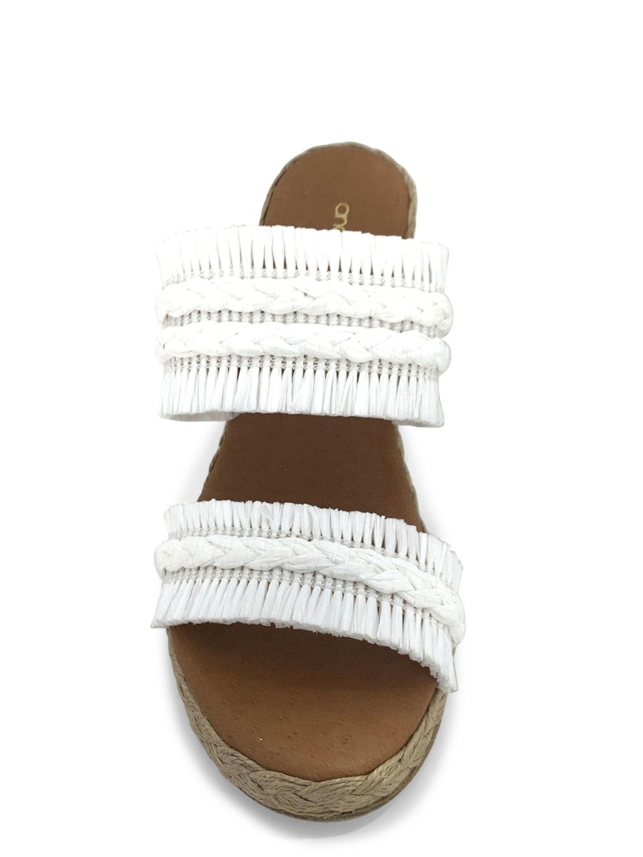 Slides ANDRE ASSOUS | Andre Assous Nori Fringe Espadrille White