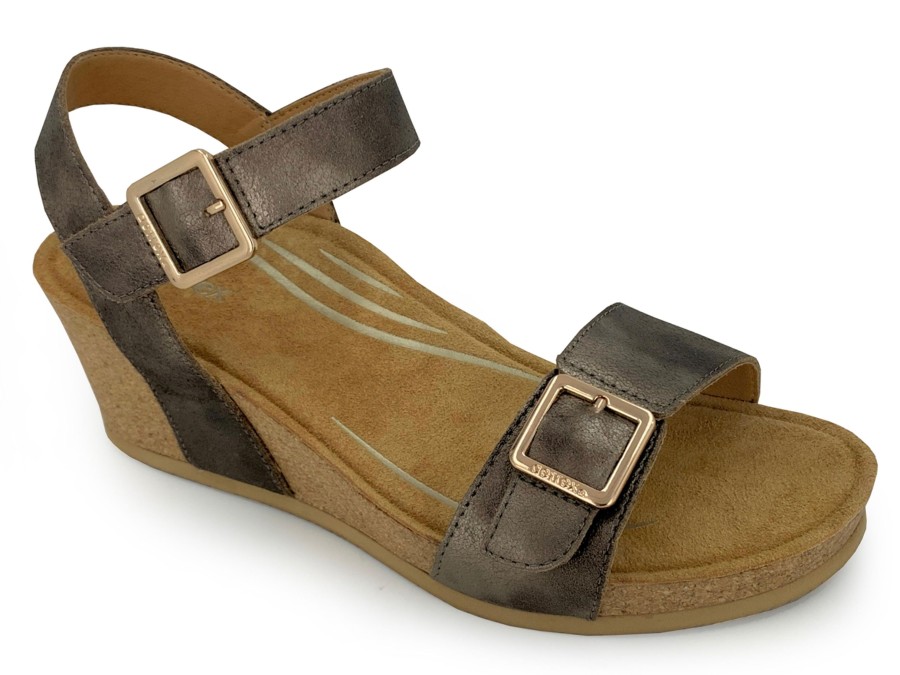 Sling-Back AETREX | Aetrex Lexa Wedge Sandal Bronze