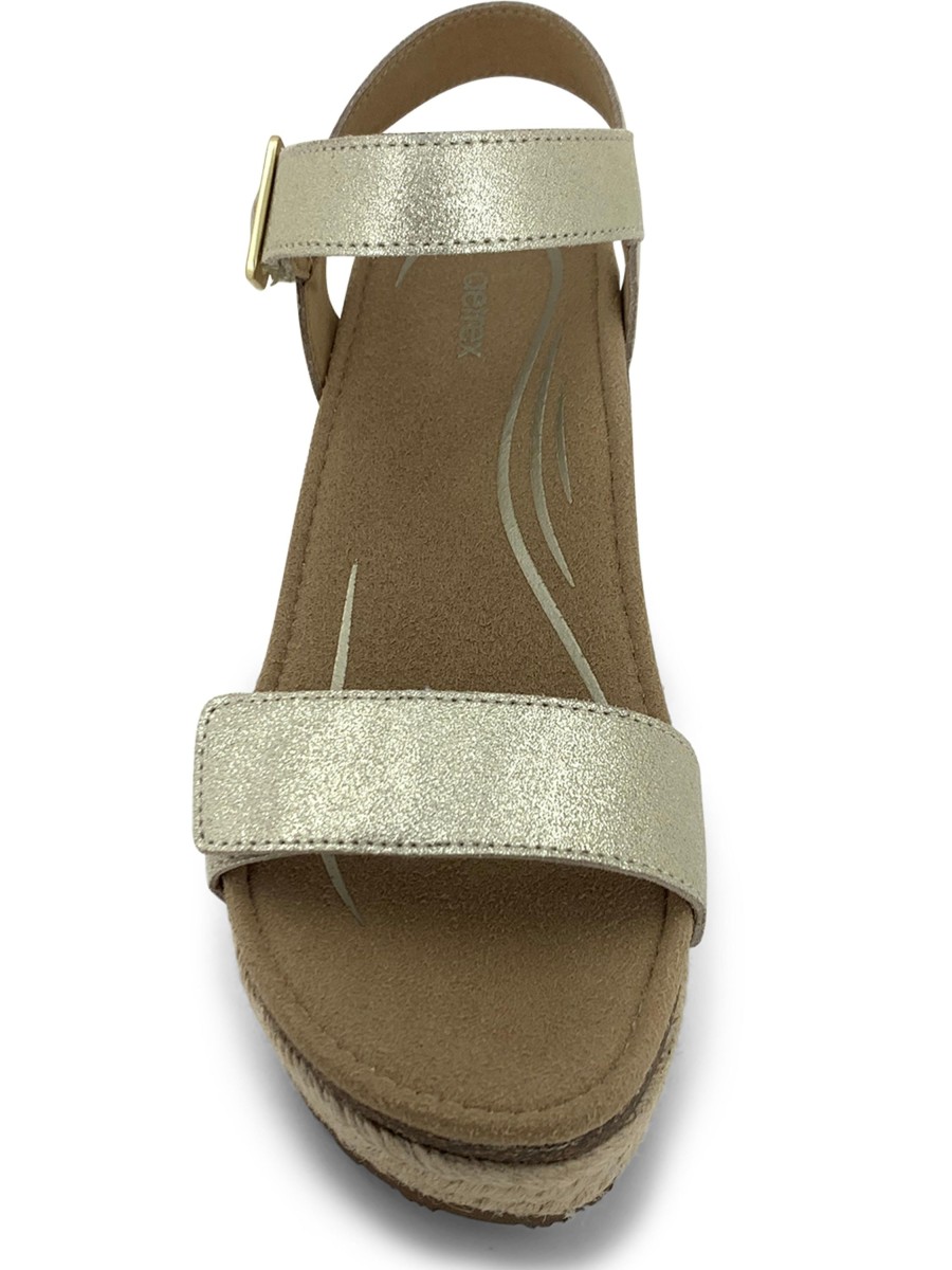 Sling-Back AETREX | Aetrex Sydney Quarter Strap Sandal Champagne