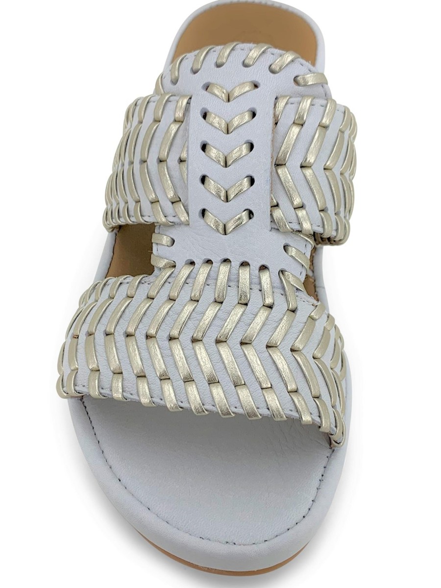 Slides L'AMOUR DES PIEDS | L'Amour Des Pieds Chorra Slide White Gold White/Gold