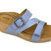 Slides AETREX | Aetrex Kimmy Wedge Slide Blue