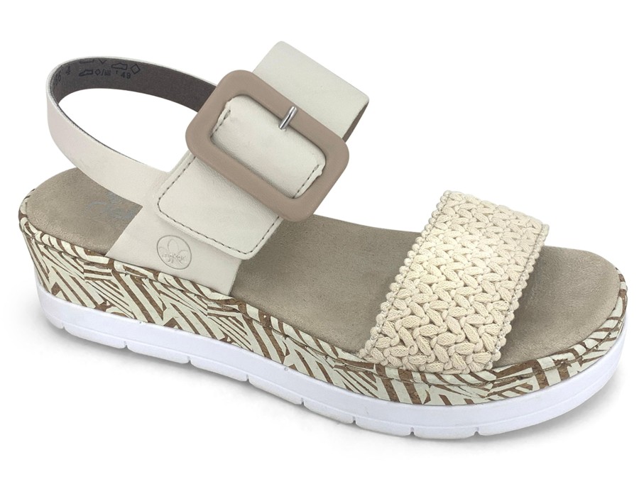 Sling-Back RIEKER | Rieker Regina 50 Platform Sandal Cream