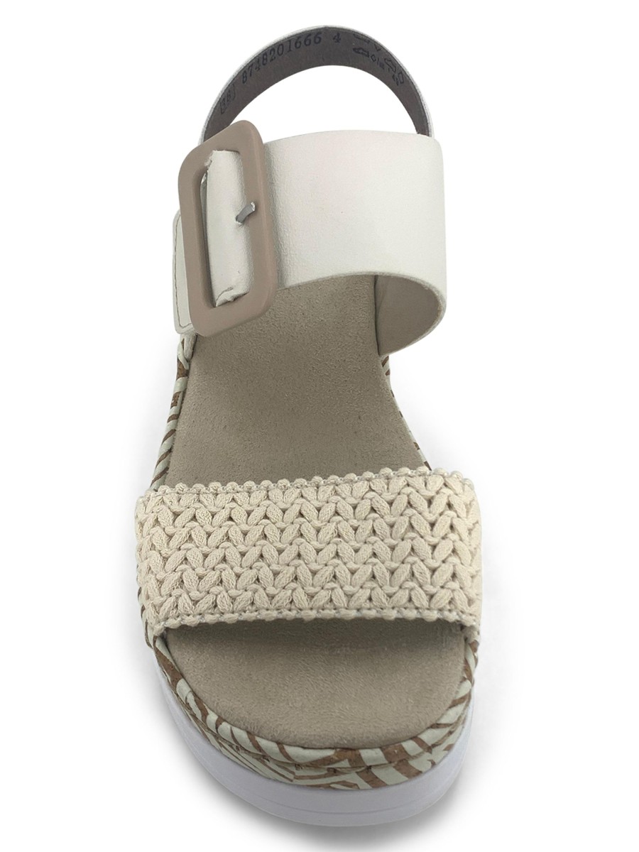 Sling-Back RIEKER | Rieker Regina 50 Platform Sandal Cream