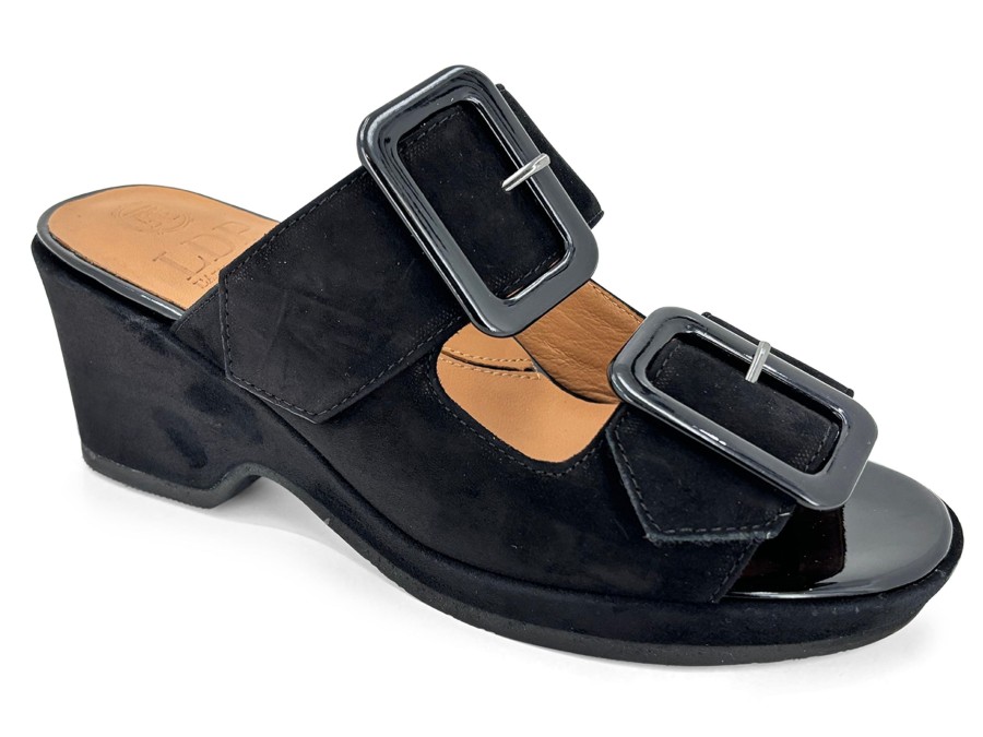 Slides L'AMOUR DES PIEDS | L'Amour Des Pieds Maulia Wedge Slide Black