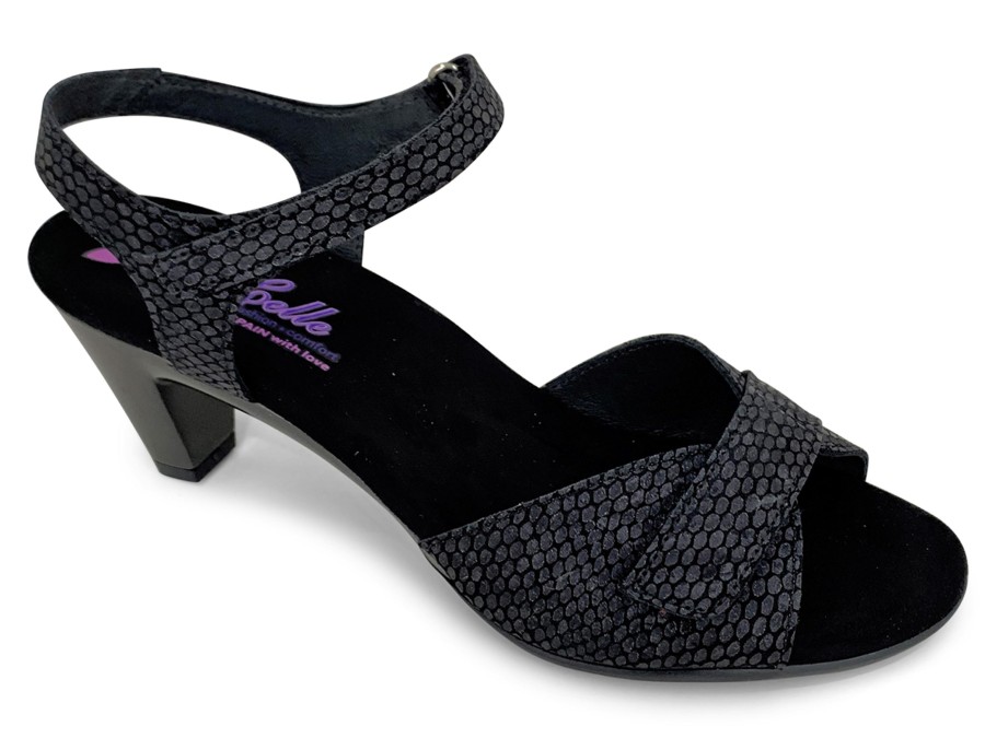 Sling-Back HELLE COMFORT | Helle Comfort Eudora Quarter Strap Heel Black