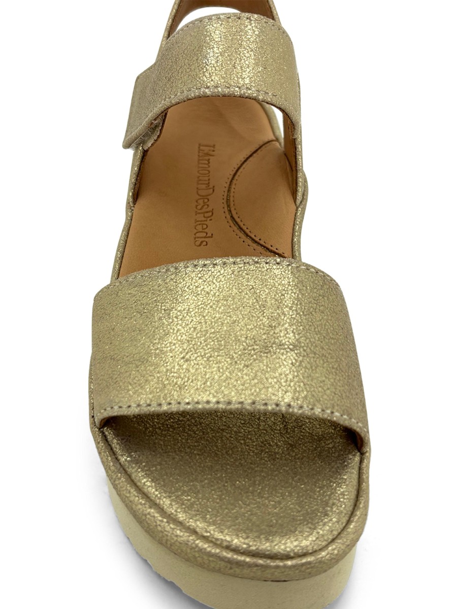 Sling-Back L'AMOUR DES PIEDS | L'Amour Des Pieds Abrilla Platform Sandal Gold