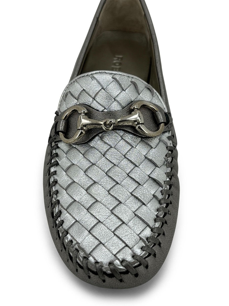 Moccasins ROBERT ZUR | Robert Zur Perlata Loafer Anthracite Silver Anth/Silver