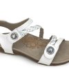 Sling-Back AETREX | Aetrex Jillian Quarter Strap Sandal White