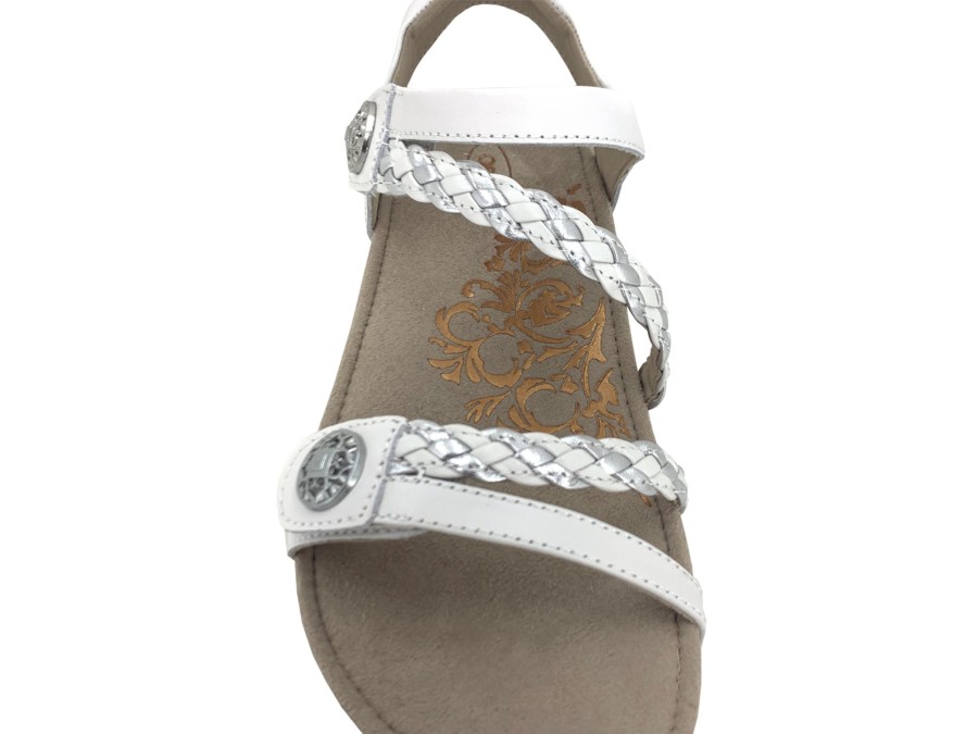 Sling-Back AETREX | Aetrex Jillian Quarter Strap Sandal White