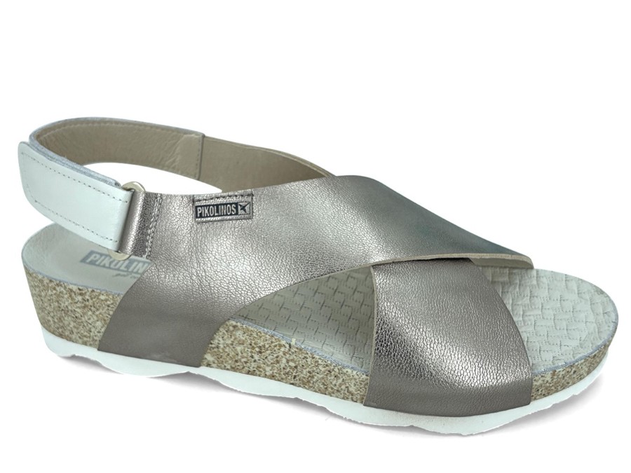 Sling-Back PIKOLINOS | Pikolinos Mahon 0912 Sling-Back Sandal Pewter