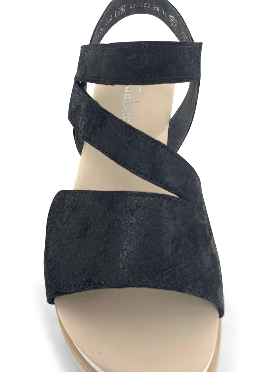 Sling-Back GABOR | Gabor 4.640 Lala Platform Wedge Sandal Black