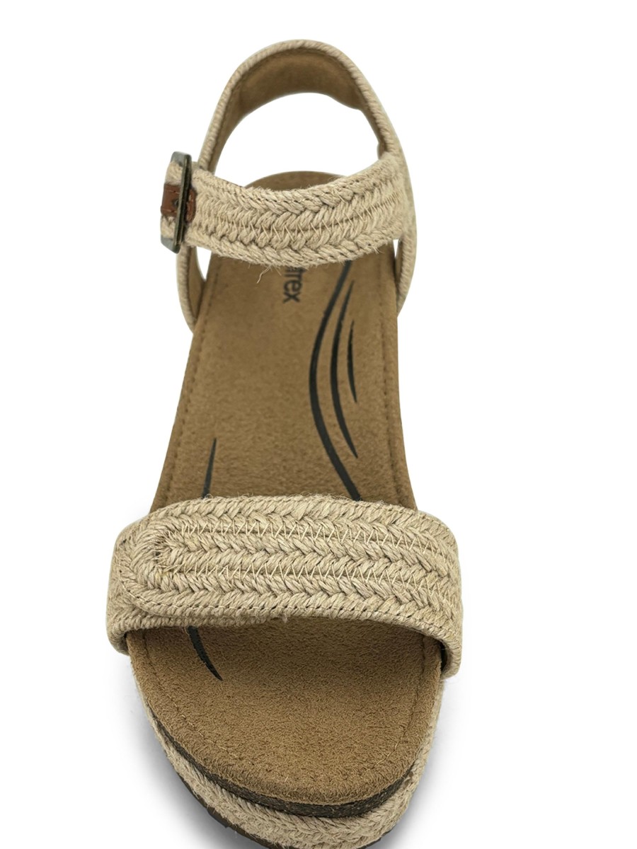 Espadrille AETREX | Aetrex Sydney Quarter Strap Espadrille Wedge Natural