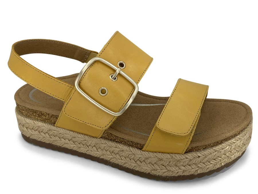 Sling-Back AETREX | Aetrex Vania Platform Sandal Yellow