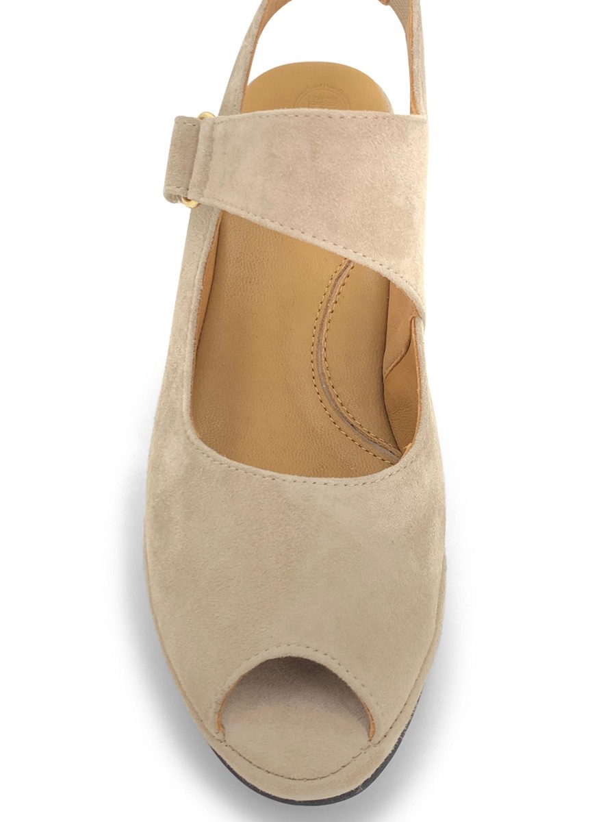 Sling-Back L'AMOUR DES PIEDS | L'Amour Des Pieds Onella Peep-Toe Wedge Taupe