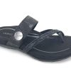 Slides AETREX | Aetrex Izzy Sparkle Thong Sandal Black