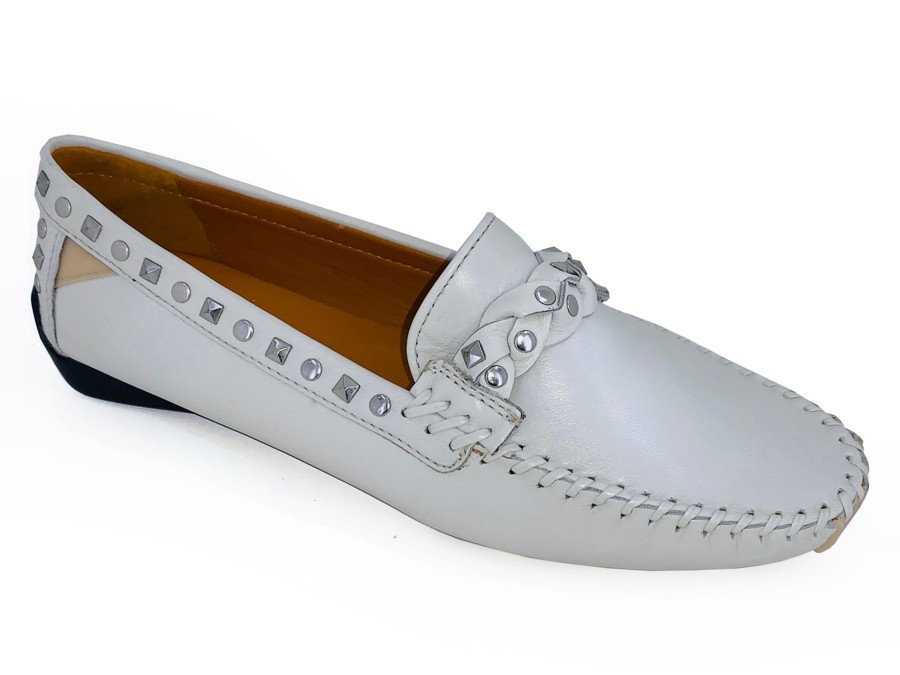 Moccasins ROBERT ZUR | Robert Zur Twisted Galaxy Women'S Loafer White Bone White/Bone