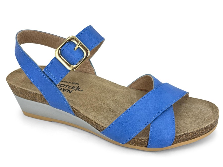 Sling-Back NAOT | Naot Throne Wedge Sandal Blue