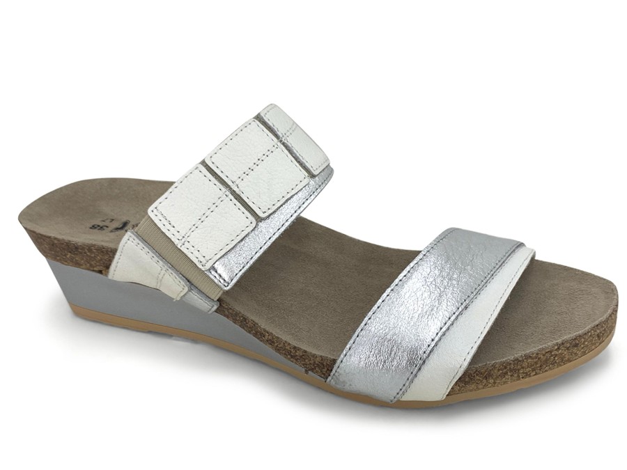 Slides NAOT | Naot Royalty Wedge Slide White Silver White/Silver