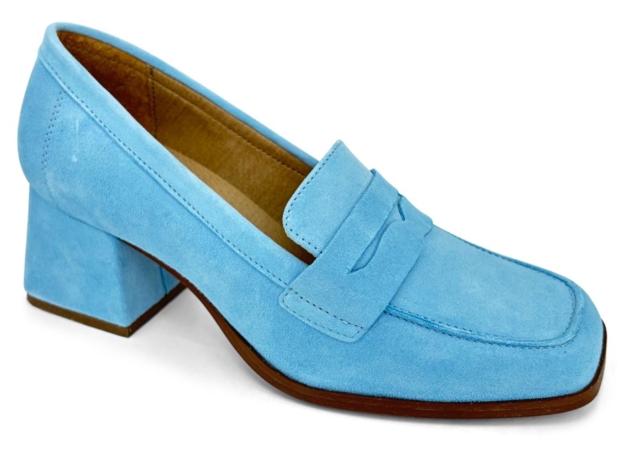 Shoes, Closed BOS + CO | Bos & Co Ama Heeled Loafer Light Blue Lt_Blue