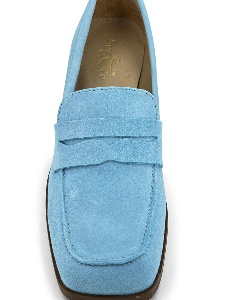 Shoes, Closed BOS + CO | Bos & Co Ama Heeled Loafer Light Blue Lt_Blue