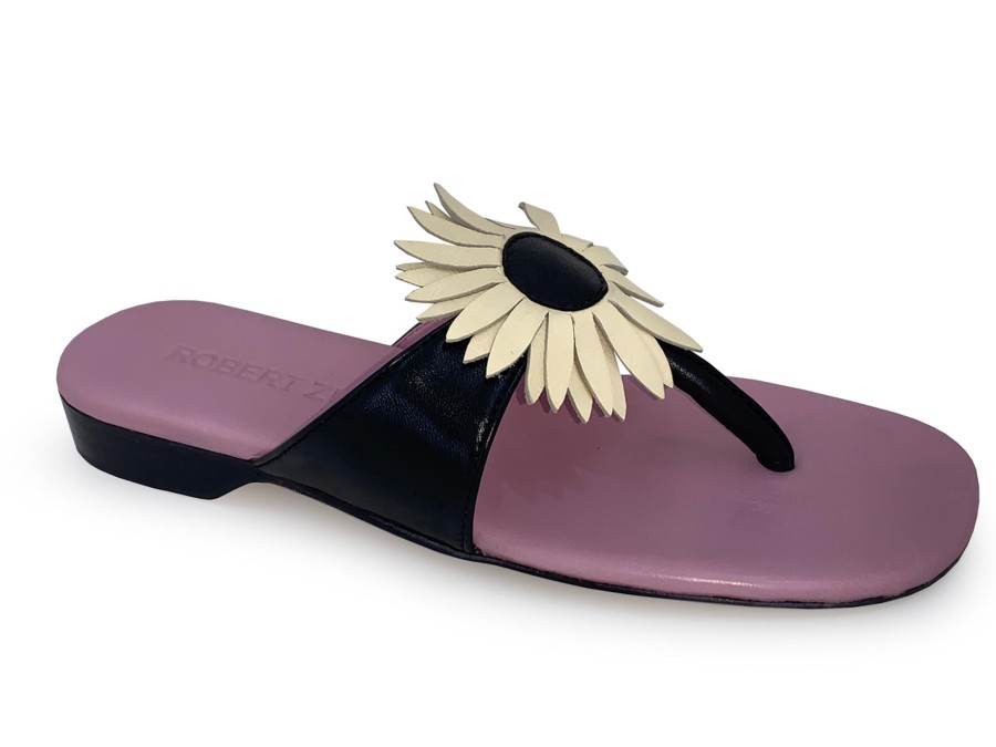 Thong Sandals ROBERT ZUR | Robert Zur Sunflower Thong Sandal Bone Black Bone/Black