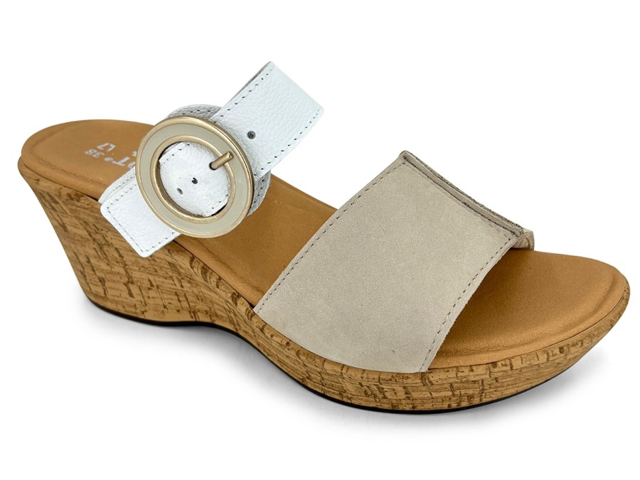 Slides NAOT | Naot Breezy Slide Sandal Beige White Beige/White