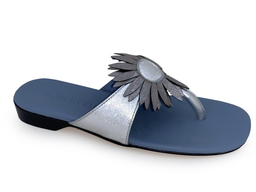 Thong Sandals ROBERT ZUR | Robert Zur Sunflower Thong Sandal Silver