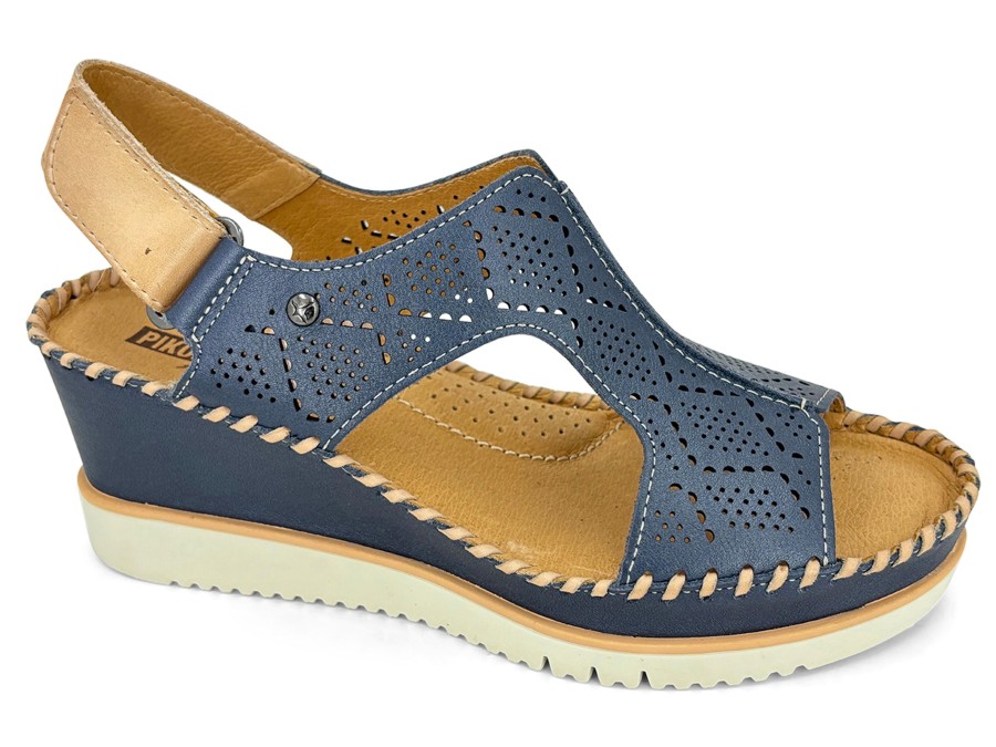 Sling-Back PIKOLINOS | Pikolinos Aguadulce 1775 Platform Wedge Sandal Blue