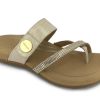 Slides AETREX | Aetrex Izzy Sparkle Thong Sandal Gold