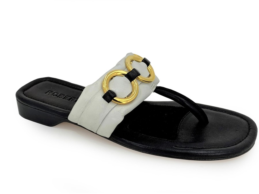 Thong Sandals ROBERT ZUR | Robert Zur Kai Thong Sandal Black White Black/White