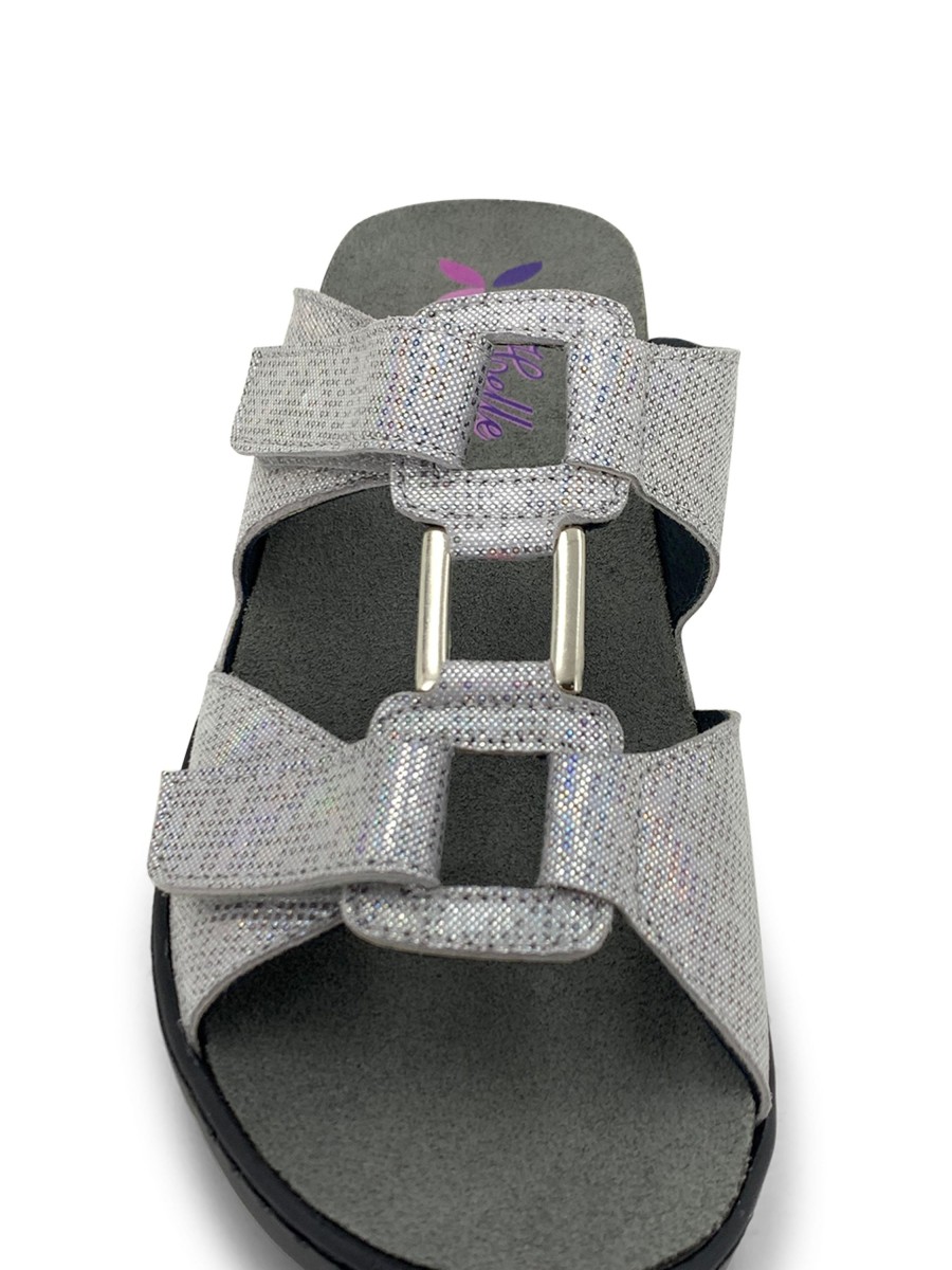 Slides HELLE COMFORT | Helle Comfort Aria Slide Sandal Glaze Silver