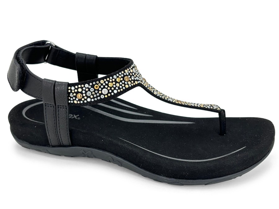 Thong Sandals AETREX | Aetrex Marni Thong Sandal Black