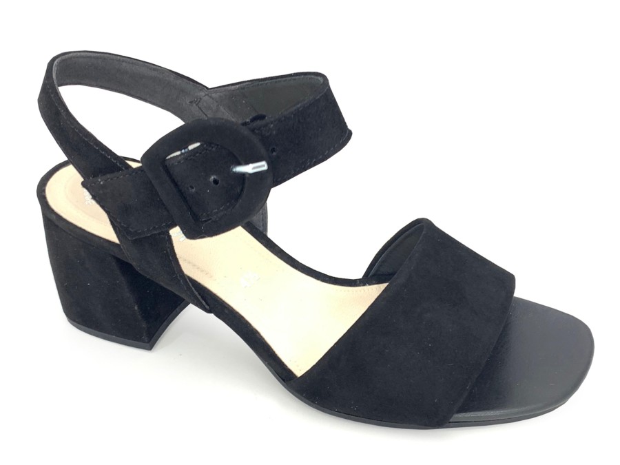 Sling-Back GABOR | Gabor 1.710 Dresden Quarter Strap Sandal Black