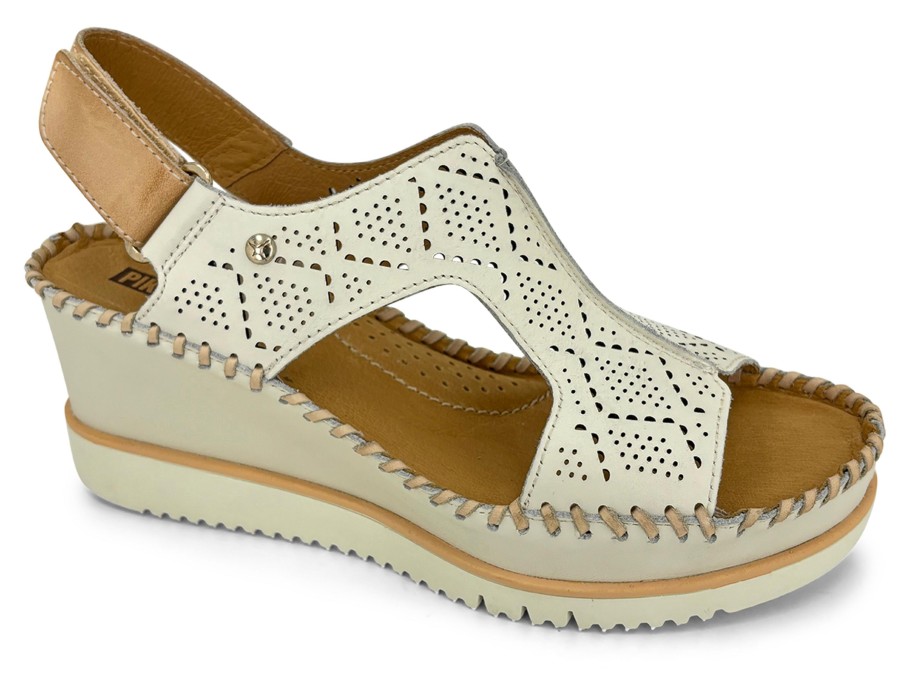 Sling-Back PIKOLINOS | Pikolinos Aguadulce 1775 Platform Wedge Sandal Off White