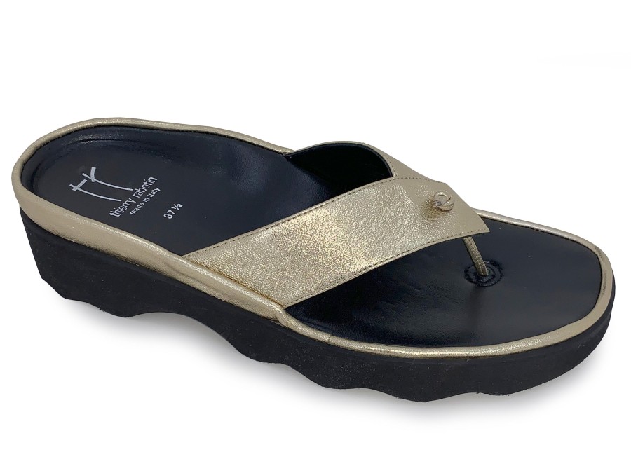 Thong Sandals THIERRY RABOTIN USA INC | Thierry Rabotin Wynn Women'S Thong Sandal Side Gold