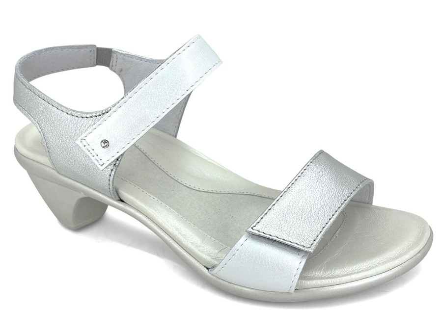 Sling-Back NAOT | Naot Extant Quarter Strap Heel Silver White Silver/White