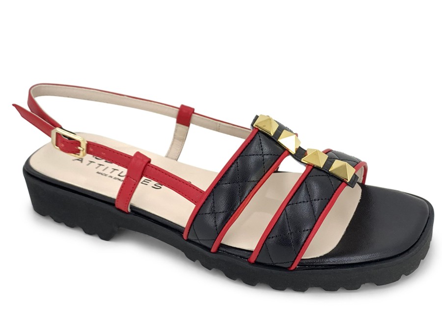 Sling-Back PAUL MAYER | Paul Mayer Proud Sling-Back Sandal Black Red Black/Red